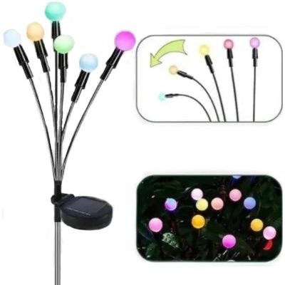 11. Solarlampe, die im Wind tanzt, bunte Kugeln, 6 LEDs, 72 cm
