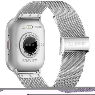 10. Smartwatch Gravity Silbernes Armband + Armband GT43-2