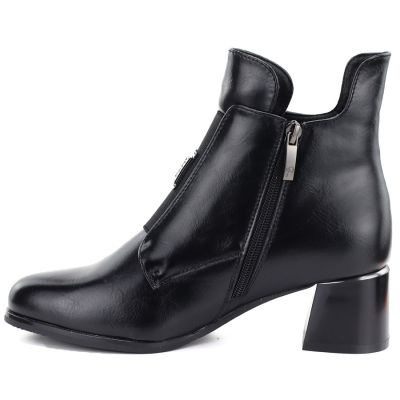 3. Gefütterte Damen-Ankle-Boots mit Blockabsatz, schwarz, Potocki SZ12868