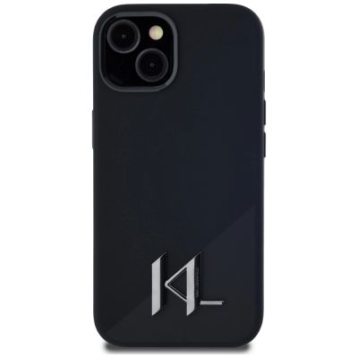 3. Karl Lagerfeld Silicone Shadow Metal Initial MagSafe Case für iPhone 15 Schwarz