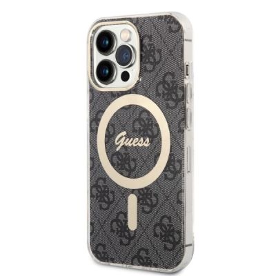 2. Set Guess GUBPP13LH4EACSK Hülle + Ladegerät iPhone 13 Pro schwarz/schwarz Hartschale 4G Print MagSafe