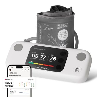 Withings WPM07-08-ALL-INT Blutdruckmessgerät für den Unterarm, automatisch, 16 Benutzer