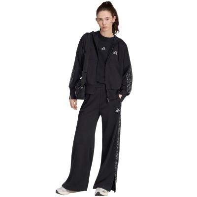 6. Damen-Sweatjacke adidas Seasonal Essentials Animal Print 3-Stripes Full-Zip Hooded Schwarz KS8002