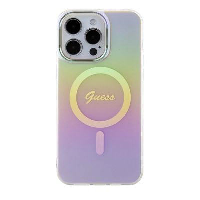 3. Guess GUHMP15XHITSP iPhone 15 Pro Max 6,7" rosa/rosa Hartschale IML Iridescent MagSafe