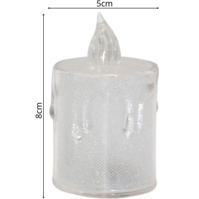 27. Dekorative Kerzen, 3 Stück, transparent, warmweiß, 1 LED