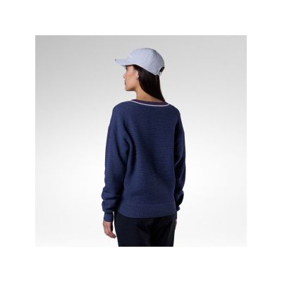 3. ROSSIGNOL Damenpullover mit V-Ausschnitt, Strick, Marineblau
