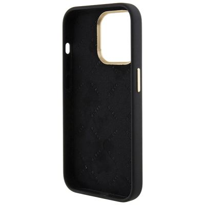 7. Guess Silicone Logo Strass 4G Case für iPhone 15 Pro Max - Schwarz