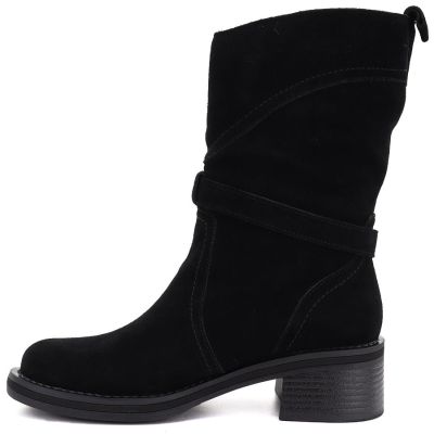 3. Schwarze, hohe Stiefeletten aus Leder für Damen, Big Star UU274608