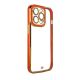 Fashion Case Hülle für Samsung Galaxy A12 5G Gold Frame Gel Cover Rot