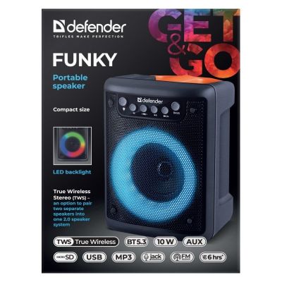 10. DEFENDER BLUETOOTH-LAUTSPRECHER 5.4 FUNKY 10 W AUX FM MP3 USB 65053