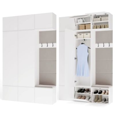 4. Garderobe HAGA III 2SZ1W Weiß