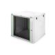 10. DYNAmic 19" 9U 600x600 Wand-Netzwerkschrank, Glastür, grau, ungeteilt, montiert, 60 kg