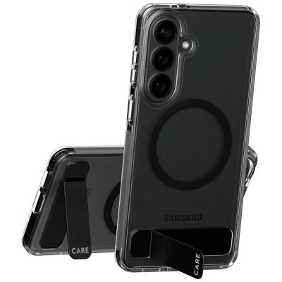 4. CARE by PanzerGlass Schwarze Schutzhülle mit Ständer und Qi-Funktion für Samsung Galaxy S26+ - Transparent