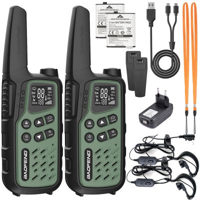 12. Baofeng BF-T25E Walkie-Talkie, grün, 2 Stück