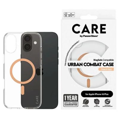 CARE by PanzerGlass Flaggschiff-Hülle iPhone 16 Plus 6,7" pfirsich/pfirsich MagSafe 1375