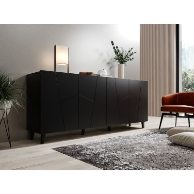 5. ETNA Kommode 200x42x82 schwarz matt