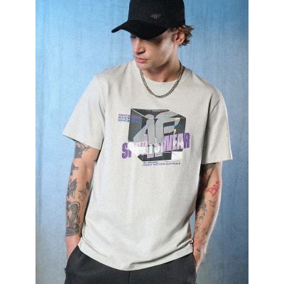 8. Herren-T-Shirt mit Aufdruck, regulär, Größe 4F 4FRSS26TTSHM3657-27S