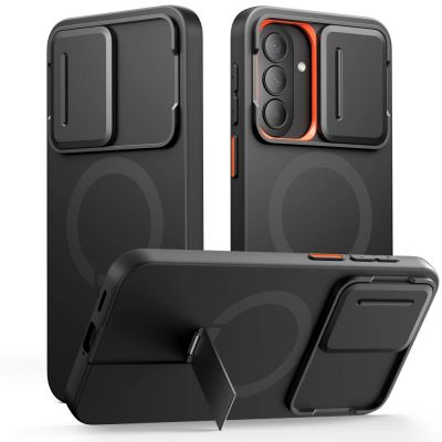 Tech-Protect Kevlar Aura MagSafe Hülle für Samsung Galaxy A57 – Schwarz und Orange