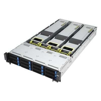 8. Asus Rack-Plattform (2U) RS720A-E12-RS24U AMD Epyc 9004 (24x NVMe, 2x M.2, 3x GPU, 2x 10Gbe, IPMI, 1+1 2600W)