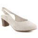 13. Beige Leder-Pumps mit offener Spitze Rieker 44651-60