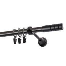 Einläufige Gardinenstange Ø 19 mm, Schwarz, 320 cm, TECHNO, mit Ringen – KOWALSKI