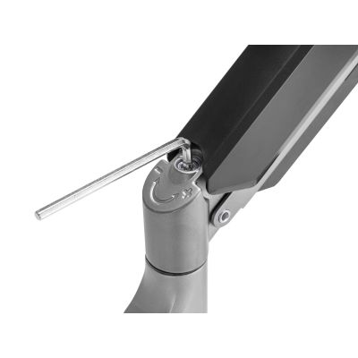 8. Zubehör: Tischhalterung 17"-27"/3TFT 360 Gasfeder 6kg Massivsilber Einzelhandel