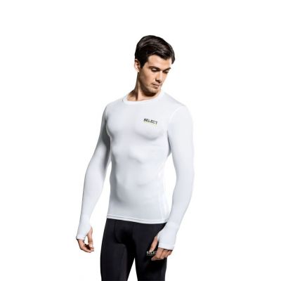 3. SELECT Thermoaktives T-Shirt 6902 WEISS mit Daumenloch, LANGARM