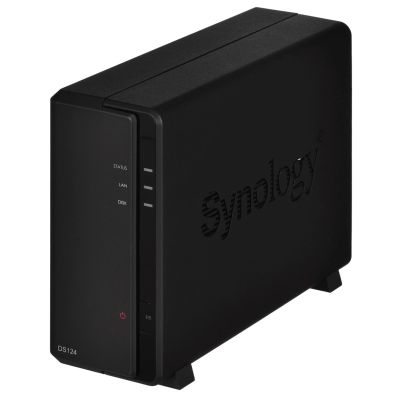 2. Synology DS124 NAS; Tower; 1x (3,5" SATA-Festplatte); Realtek RTD1619B; 1 GB DDR4, 1x 1GbE RJ-45