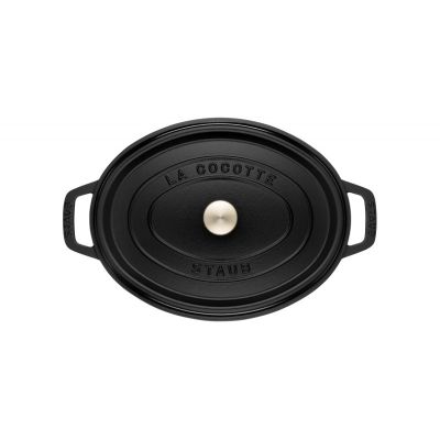 4. Ovaler gusseiserner Topf Staub – 2,35 l, Schwarz