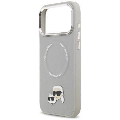 6. Karl Lagerfeld Karl & Choupette Pins MagSafe Case für iPhone 17 Pro - Grau