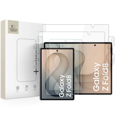 Tech-Protect Glass Fit+ 2er-Pack gehärtetes Glas + Tech-Protect Hydro Flex+ 2er-Pack Hydrogelfolie – transparent
