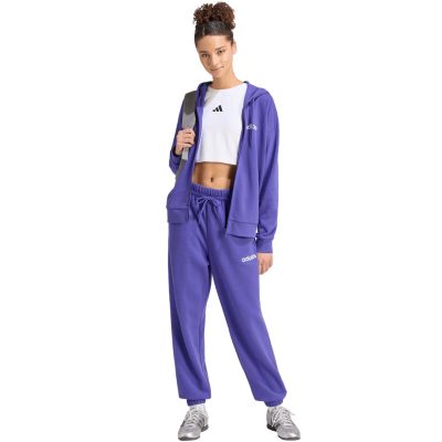 6. adidas Essentials Linear French Terry Damenhose mit Bündchen, Lila KF8363