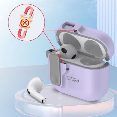 6. Tech-Protect Slim Hook-Hülle für AirPods 4 – Lila