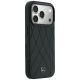4. Mercedes Lederhülle mit gekreuzten Linien und MagSafe-Design für iPhone 17 Pro / 18 Pro – Schwarz