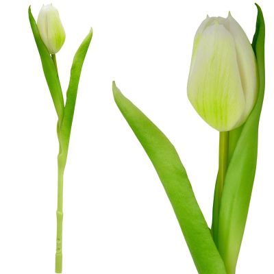 12. Weiße Tulpe, 31 cm, naturgetreue Frühlingsdekoration