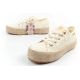 8. Lee Cooper Damen-Sneaker mit Schnürung, beige Plateau