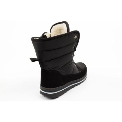 4. Progress Damen-Winterstiefel, schwarze gefütterte Schneestiefel mit Schaffellfutter