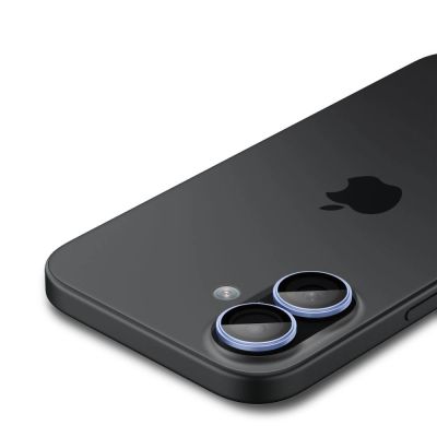 4. Spigen Optik Pro GLAS.TR „EZ FIT“ Kamera-Cover 2er-Pack für iPhone 16 / 16 Plus / 17 - Blau