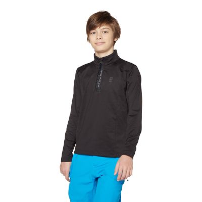 8. Protest Willowy Jr. Kinder Zip-Up Rollkragen Sweatshirt, Schnelltrocknend, Schwarz (P3810300/290)
