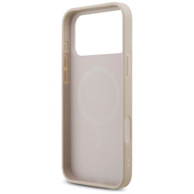 7. Guess Leather 4G Triangle Strass MagSafe Case für iPhone 17 Pro Max - Pink