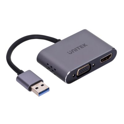 UNITEK Adapter USB-A - HDMI & VGA, FullHD, Stecker/Buchse