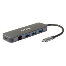 D-Link DUB-2334 Kabelgebundene USB-Typ-C-Dockingstation Grau
