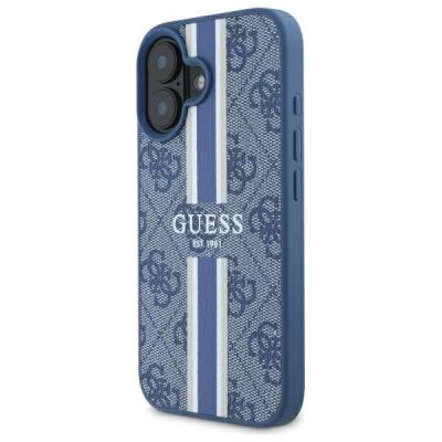 2. Guess 4G Printed Stripes MagSafe-Hülle für iPhone 16 – blau