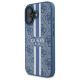 2. Guess 4G Printed Stripes MagSafe-Hülle für iPhone 16 – blau
