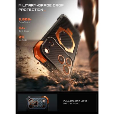 4. Supcase UB Grip Mag MagSafe Aramid-Hülle für iPhone 18 Pro Max / 17 Pro Max – Schwarz und Orange