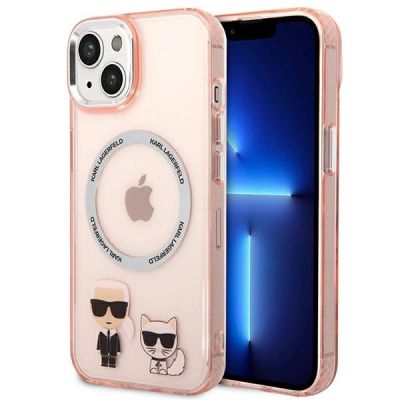 Karl Lagerfeld KLHMP14MHKCP iPhone 14 Plus 6.7" Hardcase pink / pink Karl & Choupette Aluminium Magsafe