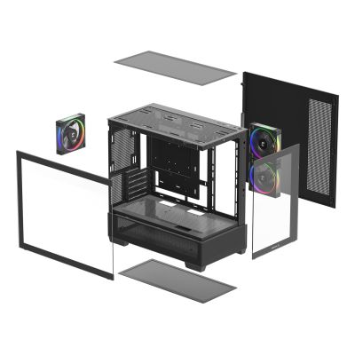 10. DeepCool CG380 3F Midi-Tower Schwarz