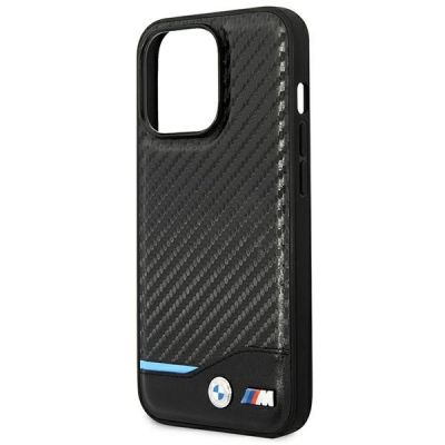 6. Hülle BMW BMHCP14L22NBCK iPhone 14 Pro 6.1 "schwarz / schwarzes Leder Carbon