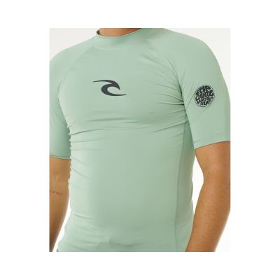 5. Herren Lycra RIP CURL Waves UPF Perf Kurzarmhemd grün