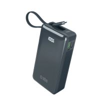 Powerbank SBS 10000 mAh 20W mit integriertem USB-C-Kabel und Digitalanzeige - dunkelgrau